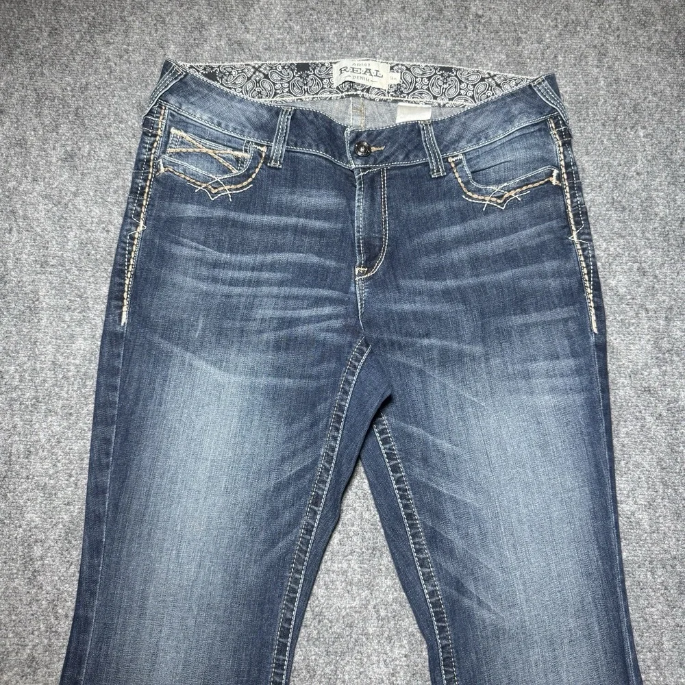 Ariat Real Denim Women 16WL Mid Rise Boot Leg Medium Wash Denim Jeans Fit 36x34 - Picture 2 of 16